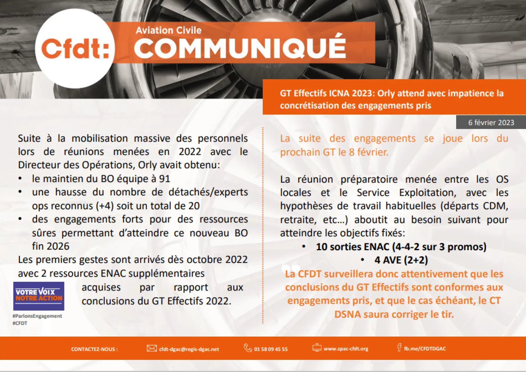 Communiqué de la Cfdt sur les effectifs