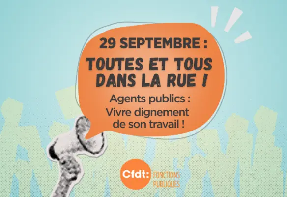 29 septembre : toutes et tous dans la rue ! Agents publics : vivre dignement de son travail !